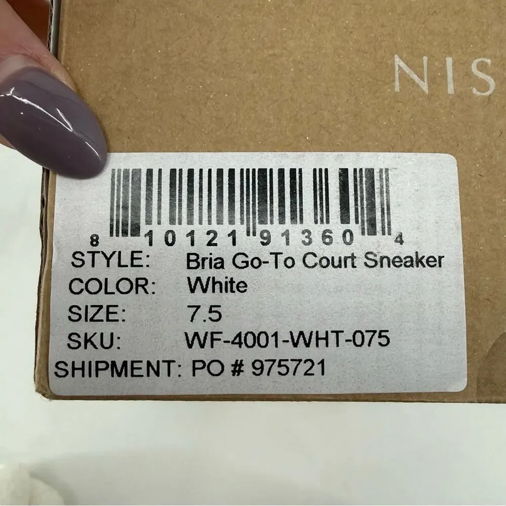 Nisolo Cream White Leather Sneakers with Tan Heel